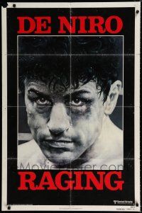 3k706 RAGING BULL advance 1sh '80 Martin Scorsese, classic close up of boxer Robert De Niro!