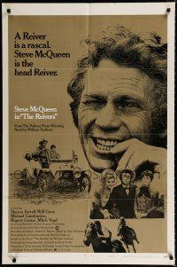 3k715 REIVERS style B 1sh '70 close up of rascally Steve McQueen, from William Faulkner's novel!