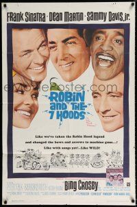 3k729 ROBIN & THE 7 HOODS 1sh '64 Frank Sinatra, Dean Martin, Sammy Davis, Bing Crosby, Rat Pack!