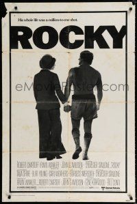 3k733 ROCKY 1sh '77 boxer Sylvester Stallone, John G. Avildsen boxing classic!