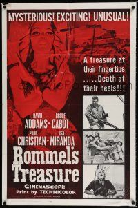 3k741 ROMMEL'S TREASURE 1sh '61 Dawn Addams, art of men fighting on battlefield by tanks!