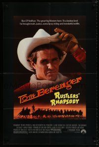 3k744 RUSTLERS' RHAPSODY 1sh '85 cowboy western parody, cool close-up of Tom Berenger!
