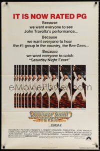 3k751 SATURDAY NIGHT FEVER PG rated 1sh R1979 multiple images of disco dancer John Travolta!