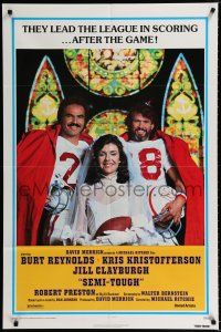 3k764 SEMI-TOUGH 1sh '77 Jill Clayburgh between Burt Reynolds & Kris Kristofferson!