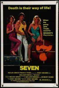 3k770 SEVEN 1sh '79 AIP, sexy babes in bikinis with guns, death is their way of life!