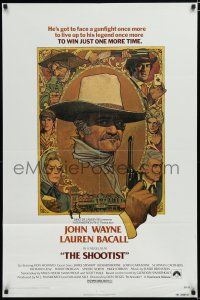 3k777 SHOOTIST 1sh '76 best Richard Amsel artwork of cowboy John Wayne & cast!