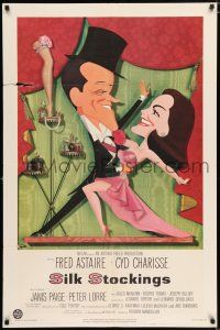 3k782 SILK STOCKINGS 1sh '57 art of Fred Astaire & Cyd Charisse by Jacques Kapralik!