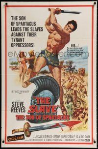 3k787 SLAVE 1sh '63 Il Figlio di Spartacus, art of Steve Reeves as the son of Spartacus!