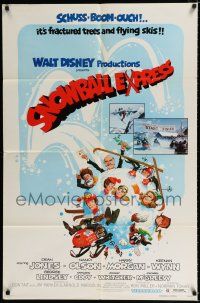 3k792 SNOWBALL EXPRESS 1sh '72 Walt Disney, Dean Jones, wacky winter fun art!