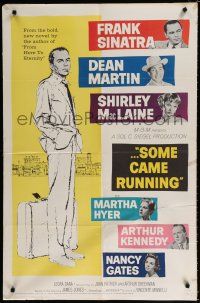 3k794 SOME CAME RUNNING 1sh '59 full-length art of Frank Sinatra w/Dean Martin, MacLaine!