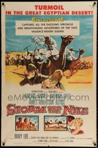 3k823 STORM OVER THE NILE 1sh '56 Laurence Harvey, turmoil in the great Egyptian desert!