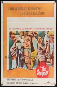 3k832 STRIPPER 1sh '63 the story of the men who led sexy Joanne Woodward to be a stripper!