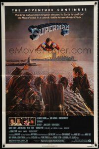 3k840 SUPERMAN II 1sh '81 Christopher Reeve, Terence Stamp, battle over New York City!