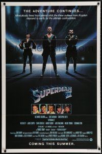 3k841 SUPERMAN II teaser 1sh '81 Christopher Reeve, Terence Stamp, battle over New York City!
