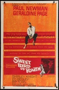 3k845 SWEET BIRD OF YOUTH 1sh '62 Paul Newman, Geraldine Page, from Tennessee Williams' play!