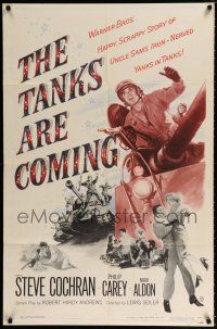3k852 TANKS ARE COMING 1sh '51 Sam Fuller, Steve Cochran, Uncle Sam's iron-nerved yanks in tanks!