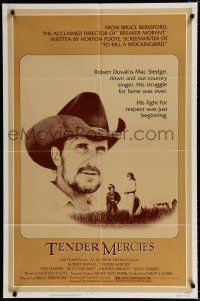 3k863 TENDER MERCIES 1sh '83 Bruce Beresford, great close-up portrait of Best Actor Robert Duvall!