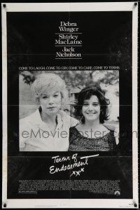 3k867 TERMS OF ENDEARMENT 1sh '83 great close up of Shirley MacLaine & Debra Winger!