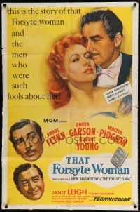 3k874 THAT FORSYTE WOMAN 1sh '49 art of Errol Flynn, Greer Garson, Walter Pidgeon & Robert Young!