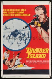 3k893 THUNDER ISLAND 1sh '63 written by Jack Nicholson, cool sniper with rifle image!