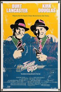 3k912 TOUGH GUYS 1sh '86 great artwork of partners in crime Burt Lancaster & Kirk Douglas!