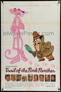 3k915 TRAIL OF THE PINK PANTHER 1sh '82 Peter Sellers, Blake Edwards, cool cartoon art!