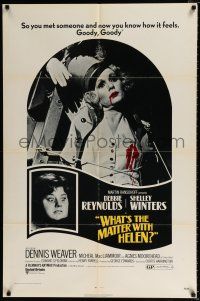 3k963 WHAT'S THE MATTER WITH HELEN 1sh '71 Debbie Reynolds, Shelley Winters, wild horror image!