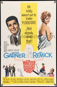 3k964 WHEELER DEALERS 1sh '63 James Garner, sexy Lee Remick wrapped only in a sheet!
