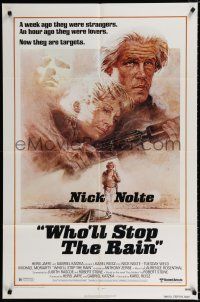 3k975 WHO'LL STOP THE RAIN 1sh '78 artwork of Nick Nolte & Tuesday Weld by Tom Jung!