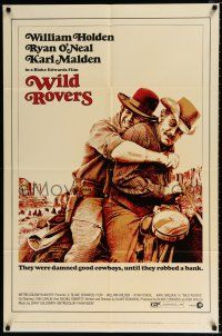 3k978 WILD ROVERS 1sh '71 great close up of William Holden & Ryan O'Neal on horse, Blake Edwards