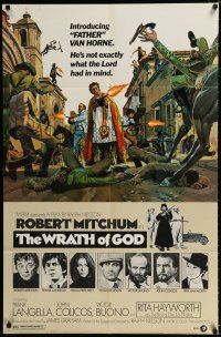 3k987 WRATH OF GOD style A 1sh '72 priest Robert Mitchum is not exactly what the Lord had in mind!