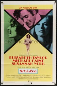 3k989 X Y & ZEE 1sh '71 Elizabeth Taylor, Michael Caine, Susannah York, Zee & Co.