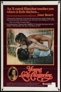 3k994 YOUNG LADY CHATTERLEY 1sh '77 Harlee McBride, Peter Ratray, romantic image!