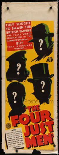 3m026 SECRET 4 long Aust daybill '39 Edgar Wallace English mystery, art of mystery men!