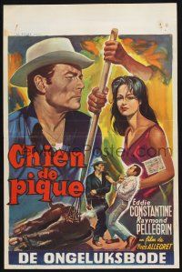3m302 JACK OF SPADES Belgian '61 Chien de pique, cool art of cowboy Eddie Constantine!