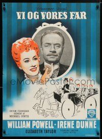 3m800 LIFE WITH FATHER Danish '49 cool art of William Powell & Irene Dunne!
