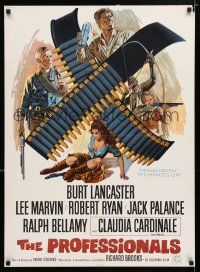 3m825 PROFESSIONALS Danish '67 different bullet art with Burt Lancaster, Lee Marvin & Cardinale!