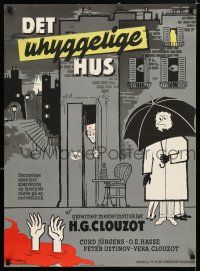 3m837 SPIES Danish '57 Henri-Georges Clouzot, wacky spy artwork by Stilling & Sine!