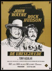 3m848 UNDEFEATED Danish '69 John Wayne & Rock Hudson rode where no one else dared!