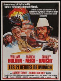 3m652 21 HOURS AT MUNICH French 24x32 '76 cool art of William Holden, Franco Nero, Knight!