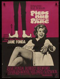 3m657 BAREFOOT IN THE PARK French 23x32 '67 art of Redford's feet & image sexy Jane Fonda!