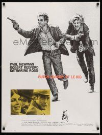 3m665 BUTCH CASSIDY & THE SUNDANCE KID French 23x31 R70s Paul Newman, Robert Redford & Ross!