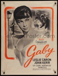 3m676 GABY French 24x32 '56 wonderful close up different art of gorgeous Leslie Caron!