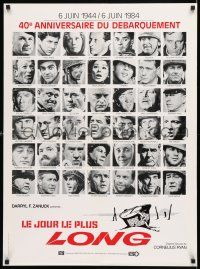 3m683 LONGEST DAY French 25x34 R84 Zanuck's WWII D-Day movie with 42 international stars pictured!