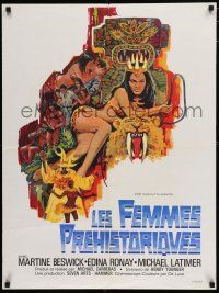3m692 PREHISTORIC WOMEN French 24x32 '67 Slave Girls, art of sexiest cave babe with whip!