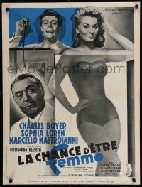 3m711 WHAT A WOMAN French 24x31 '56 Alessandro Blasetti's, sexy Sophia Loren, Mastroianni