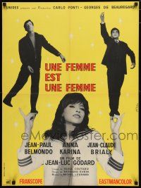 3m714 WOMAN IS A WOMAN French 22x30 '61 Jean-Luc Godard's Une femme est une femme,Belmondo, Karina