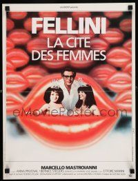 3m723 CITY OF WOMEN French 16x21 '80 Federico Fellini, Mastroianni, cool Michel Landi art!