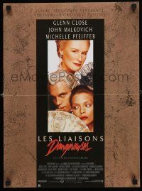 3m724 DANGEROUS LIAISONS French 15x21 '89 Glenn Close, John Malkovich, Michelle Pfeiffer!