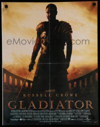3m732 GLADIATOR 2-sided French 17x22 '00 Russell Crowe, Joaquin Phoenix, directed by Ridley Scott!